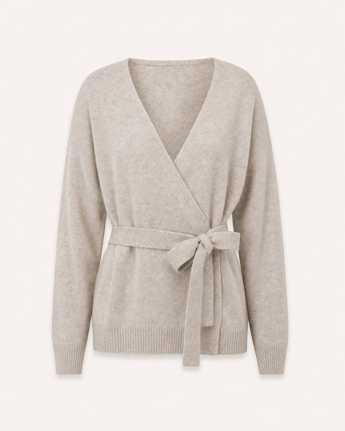 Cashmere-Blend Wrap Cardigan