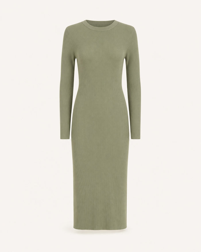 Ribbed Knit Midi Dress