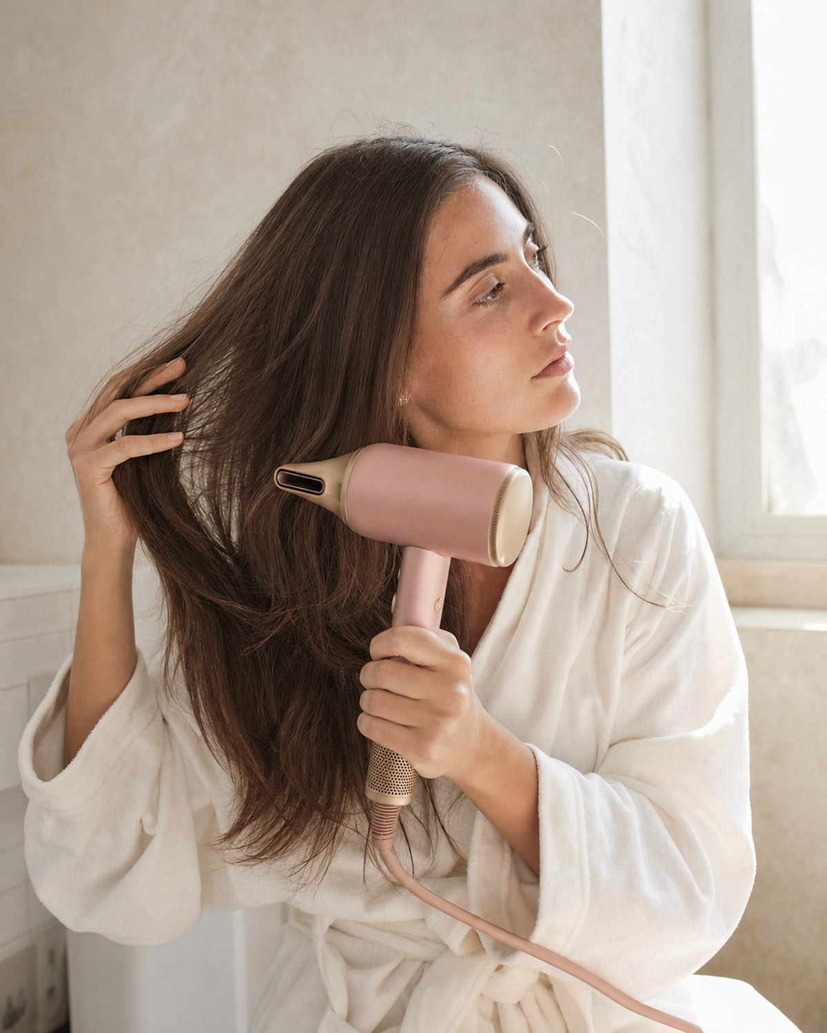 Ionic Pro Hair Dryer styled and in use